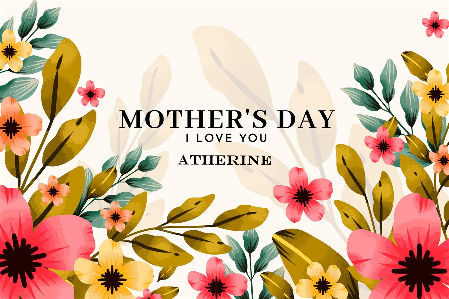 Backdrop For Mothers Day Natural Floral Elegance Custom Backdrop UK GQ3-178