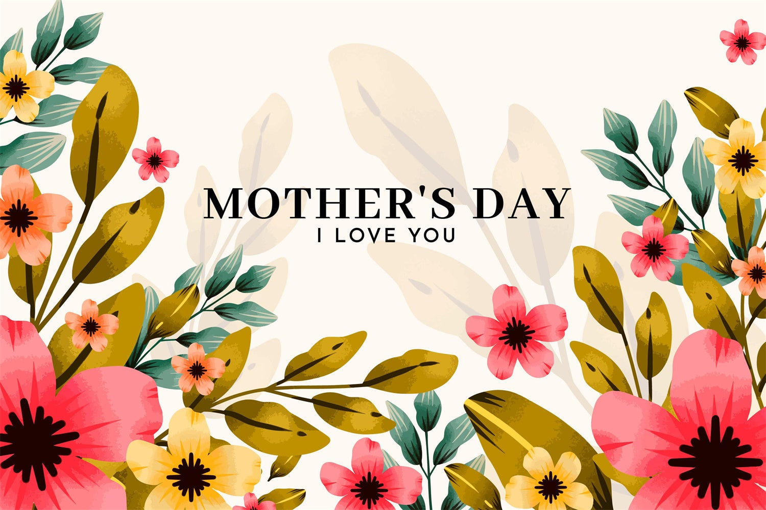 Backdrop For Mothers Day Natural Floral Elegance Custom Backdrop UK GQ3-178