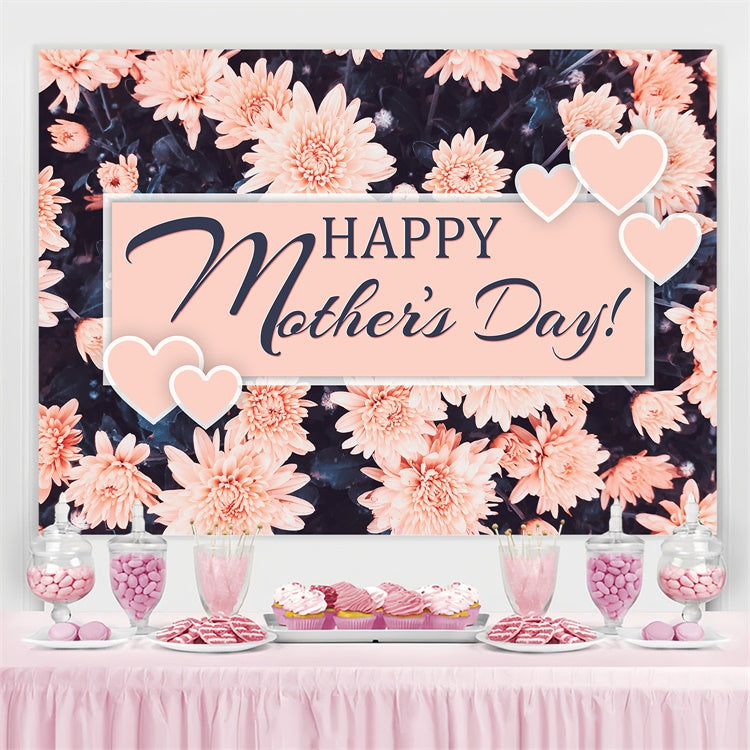 Mothers Day Backdrop Peach Toned Floral Personalized Backdrop UK GQ3-179