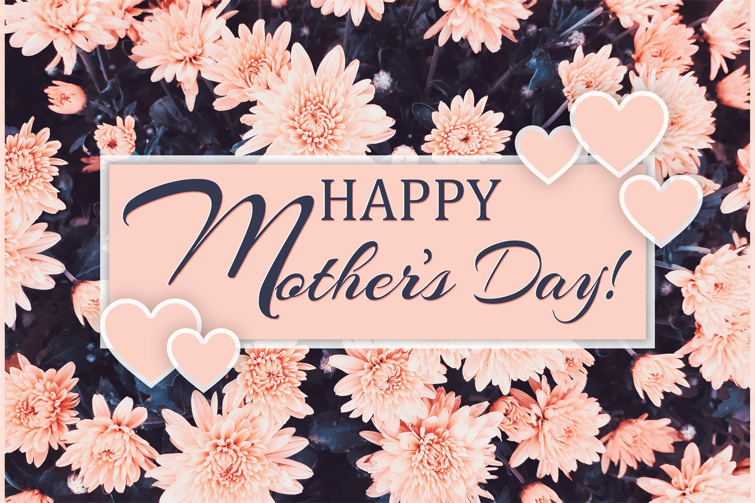 Mothers Day Backdrop Peach Toned Floral Personalized Backdrop UK GQ3-179