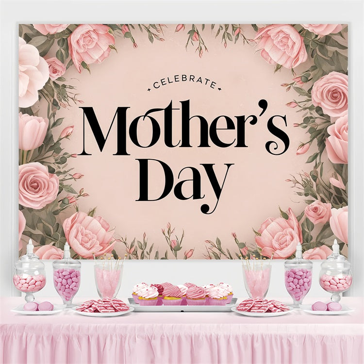 Mothers Day Backdrop Ideas Blush Rose Garland Personalized Backdrop UK GQ3-180