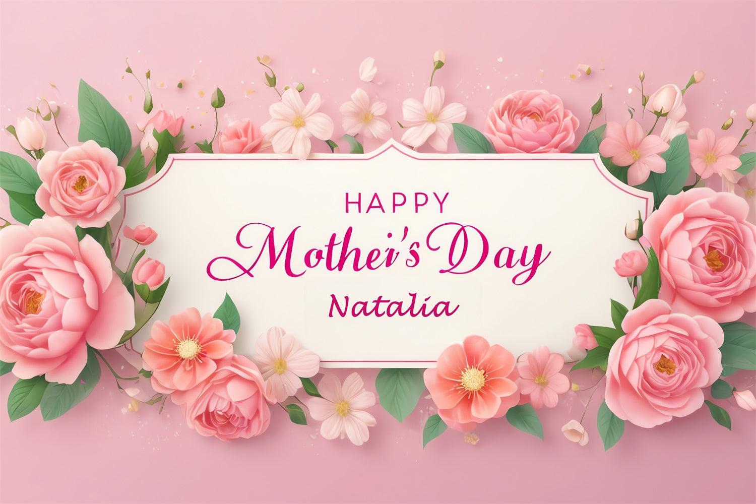 Mothers Day Photo Backdrop Pink Floral Elegance Customized Backdrop UK GQ3-181