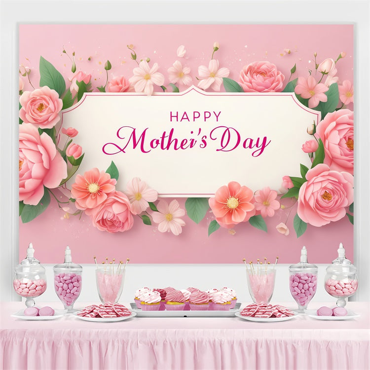 Mothers Day Photo Backdrop Pink Floral Elegance Customized Backdrop UK GQ3-181