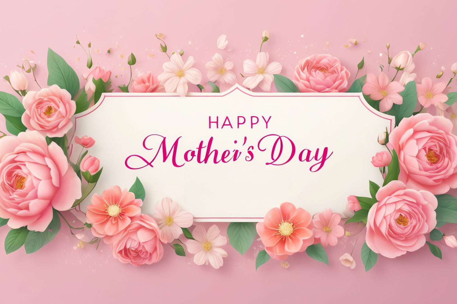 Mothers Day Photo Backdrop Pink Floral Elegance Customized Backdrop UK GQ3-181