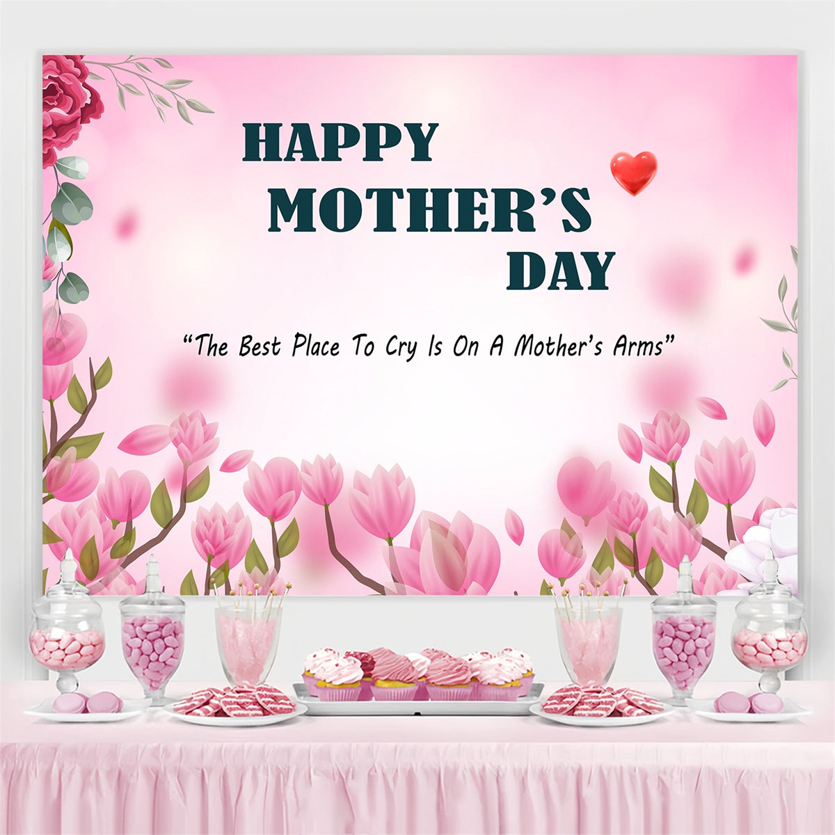 Mother's Day Backdrop Ideas Graceful Blooming Tulips Custom Backdrop UK GQ3-182