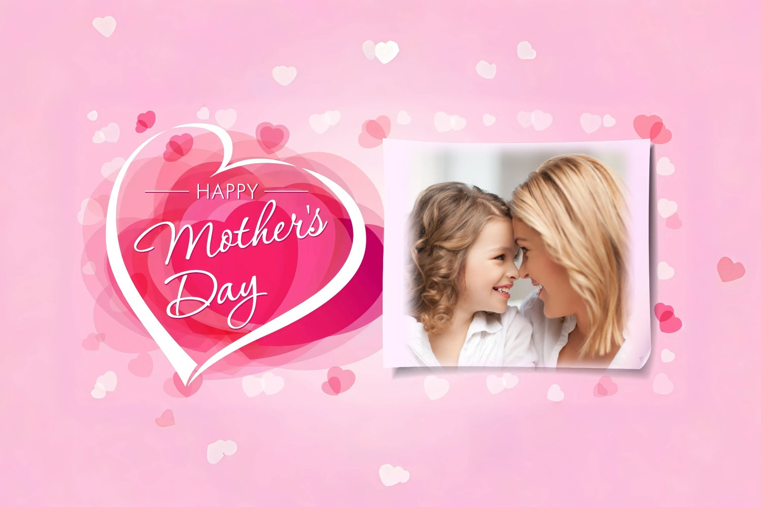 Mothers Day Backdrop Floating Hearts Pink Customized Backdrop UK GQ3-188