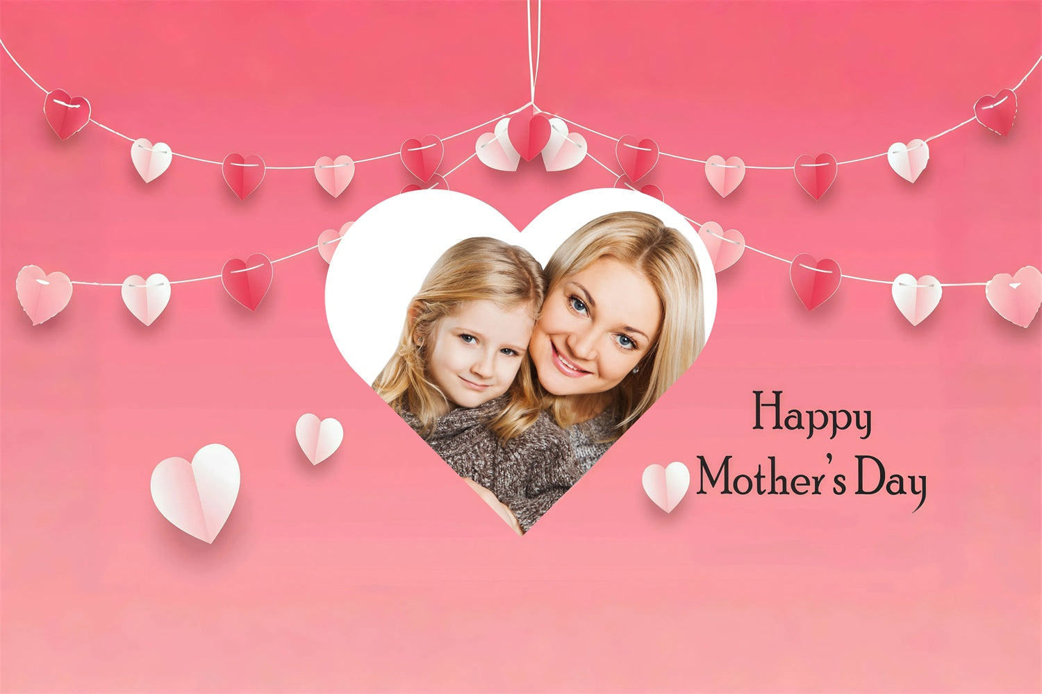 Mothers Day Photo Backdrop Romantic Heart Garland Custom Backdrop UK GQ3-189