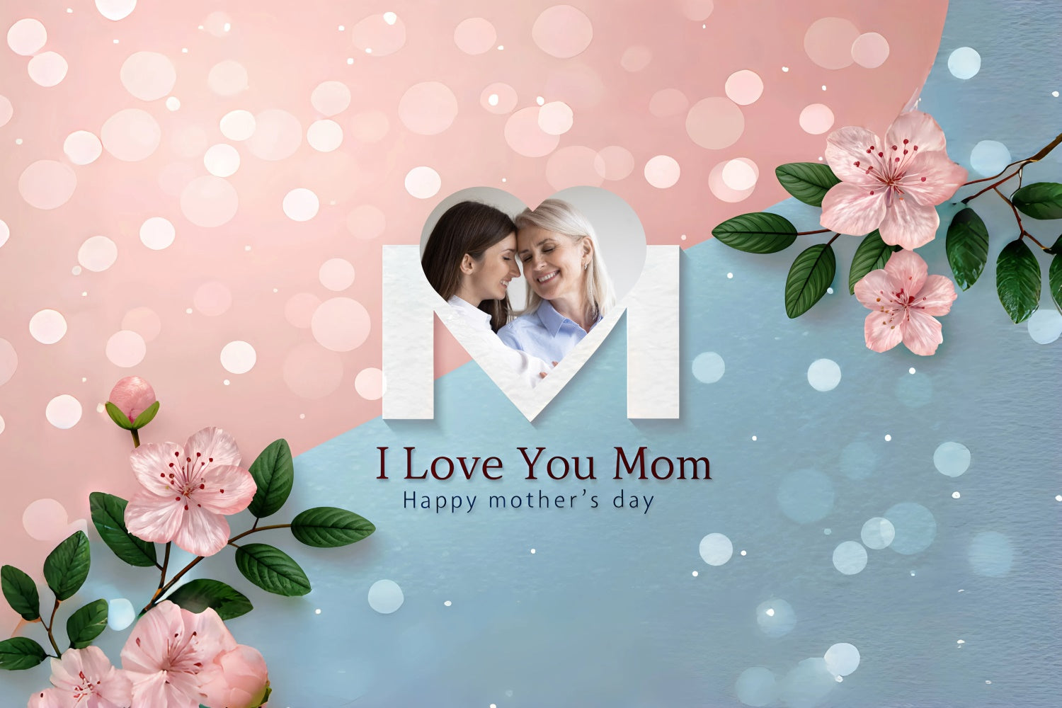 Mothers Day Backdrop Ideas Delicate Blossoms Bokeh Custom Backdrop UK GQ3-190