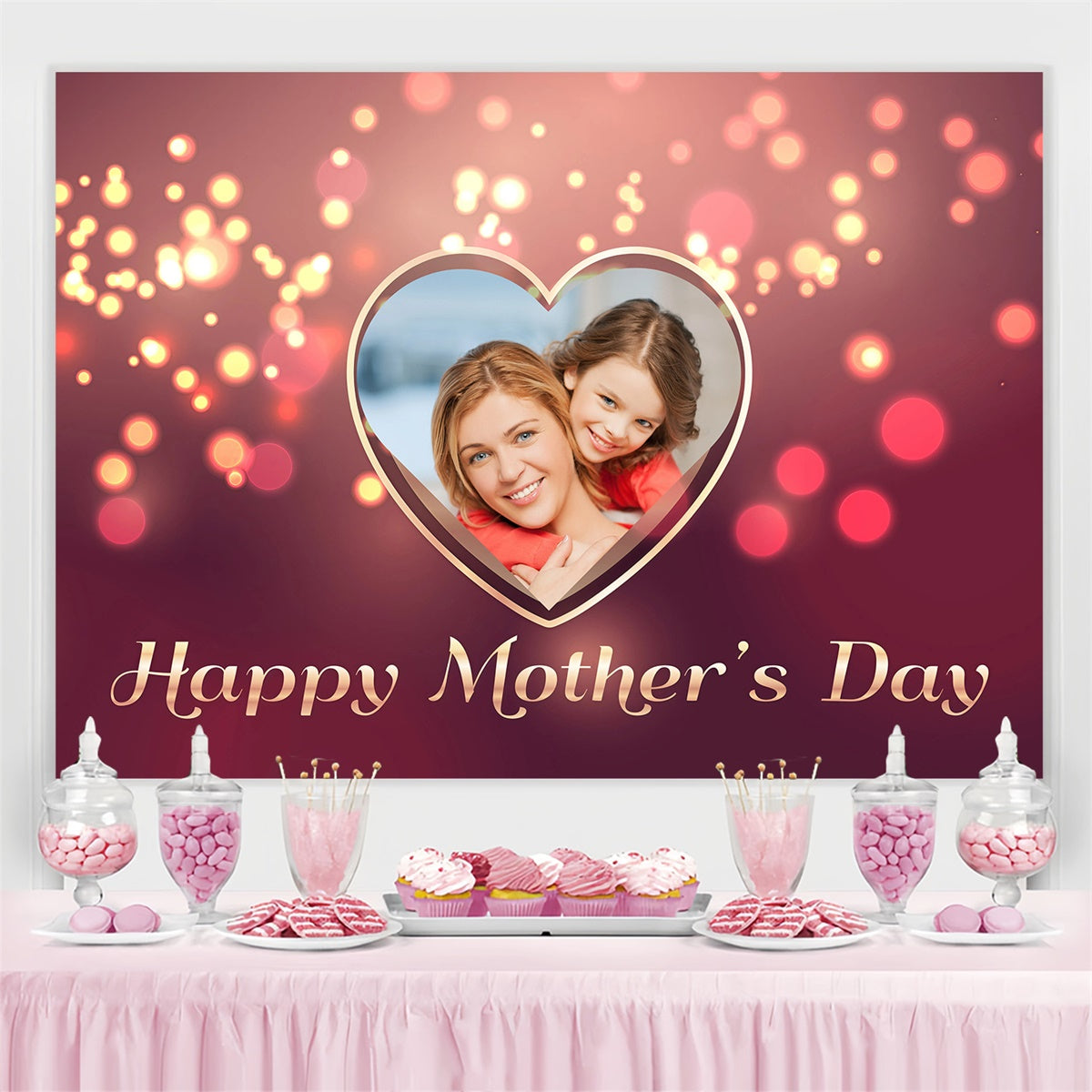 Mothers Day Backdrop Ideas Elegant Gold Bokeh Personalized Backdrop UK GQ3-192