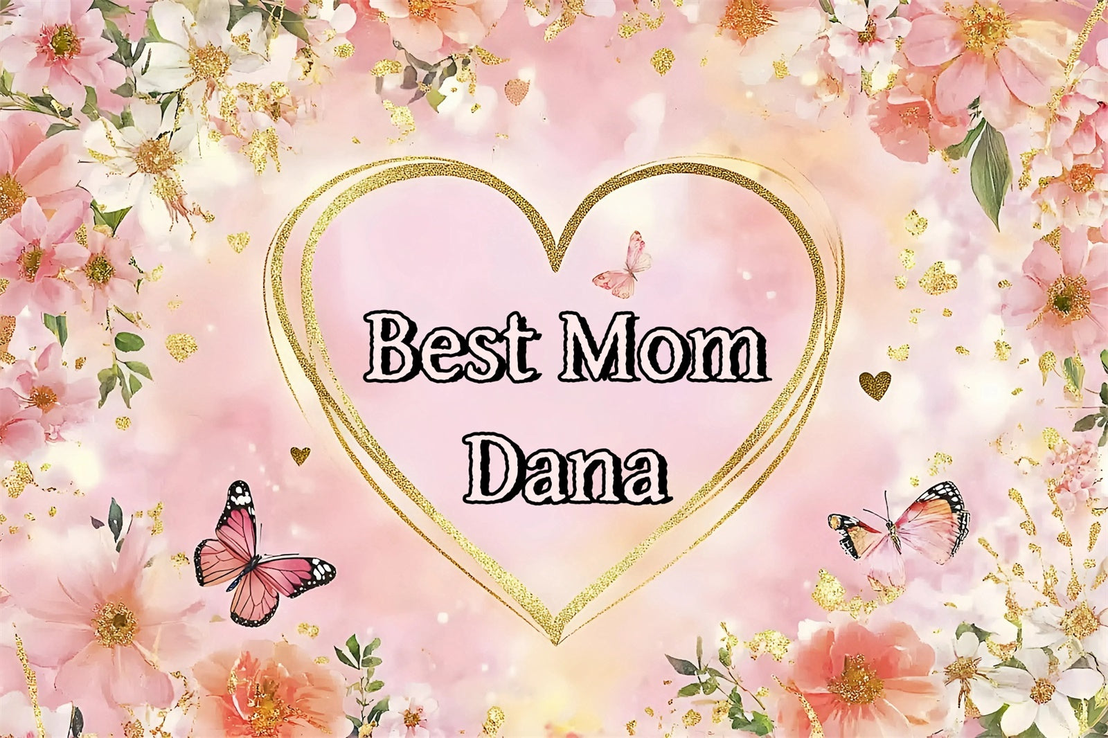 Backdrop For Mothers Day Butterfly Floral Fantasy Custom Backdrop UK GQ3-193