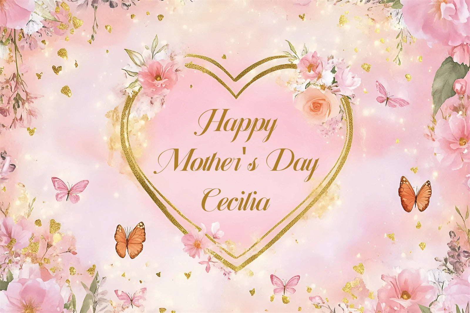 Mother's Day Backdrop Elegant Floral Charm Customized Backdrop UK GQ3-195