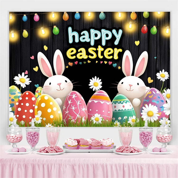 Easter Backdrops For Photos Nighttime Sparkle Bunny Custom Backdrop UK GQ3-213