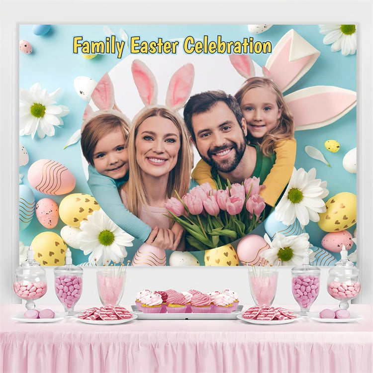 Easter Photo Backdrop Family Easter Celebration Custom Backdrop UK GQ3-217