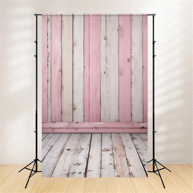 Wood Floor Backdrop Pink White Room Backdrop UK GQ4-104