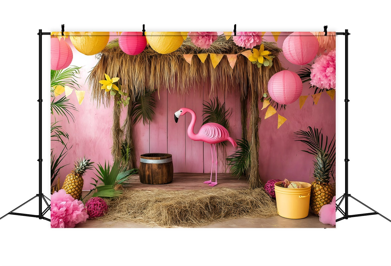 Summer Backdrops Tropical Flamingo Party Backdrop UK GQ4-285