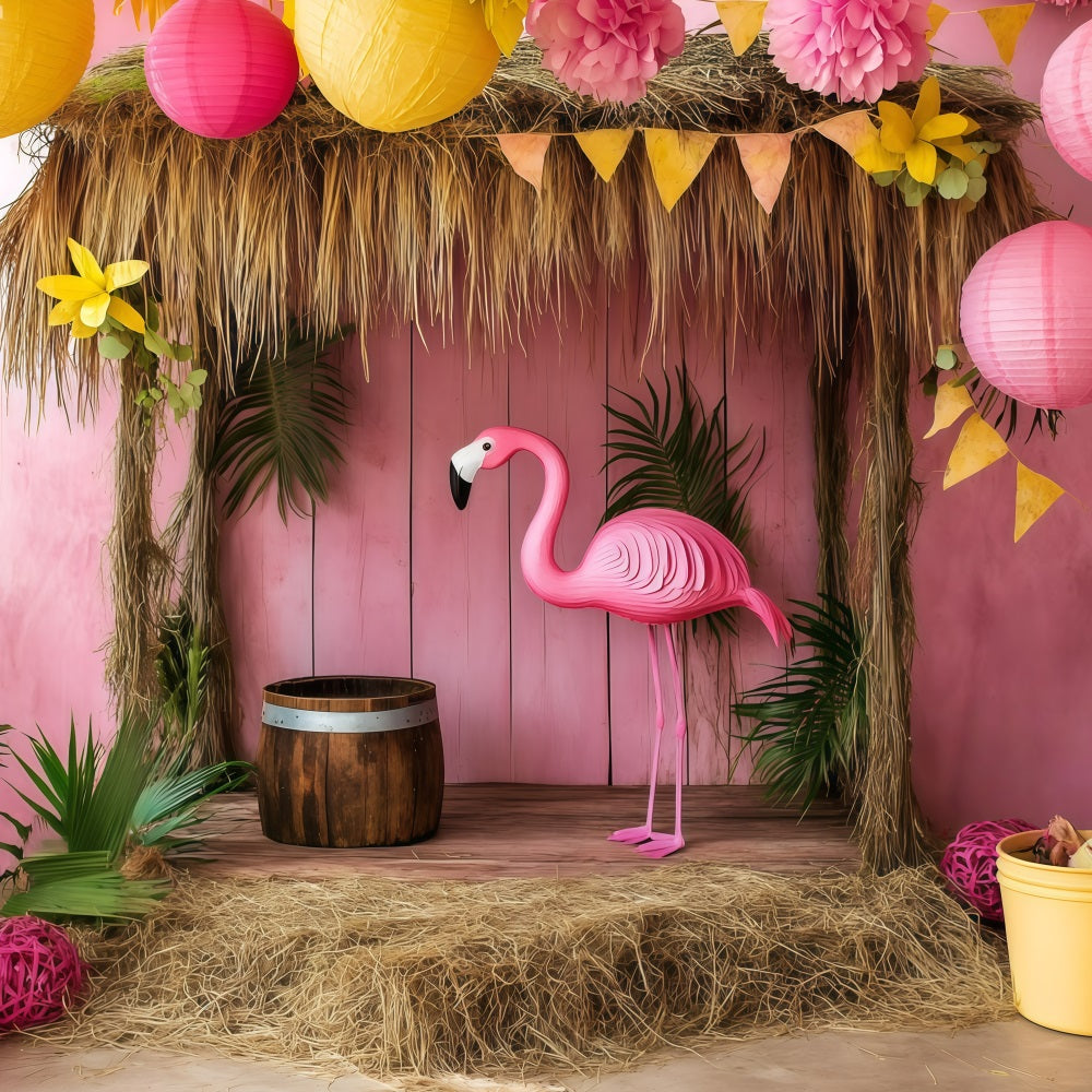 Summer Backdrops Tropical Flamingo Party Backdrop UK GQ4-285