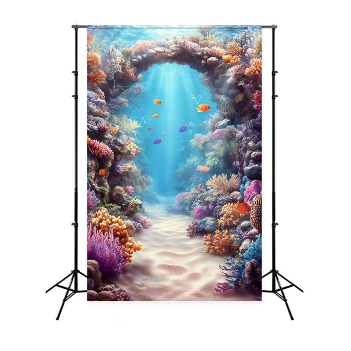 Beach Backdrop Summer Coral Archway Underwater Backdrop UK GQ4-295