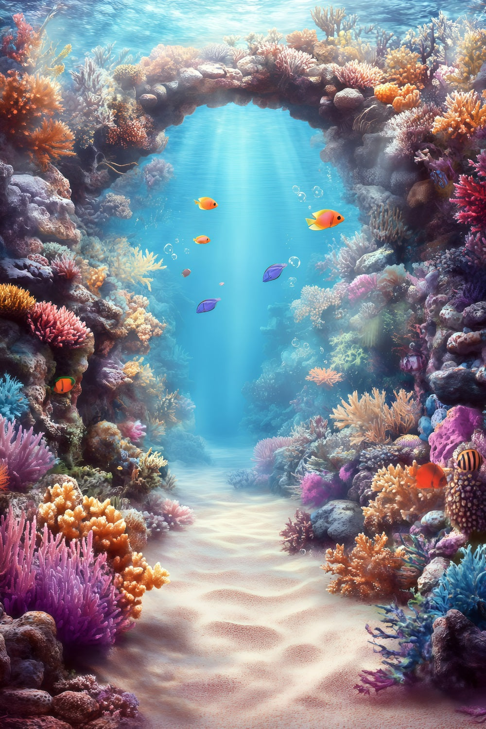 Beach Backdrop Summer Coral Archway Underwater Backdrop UK GQ4-295