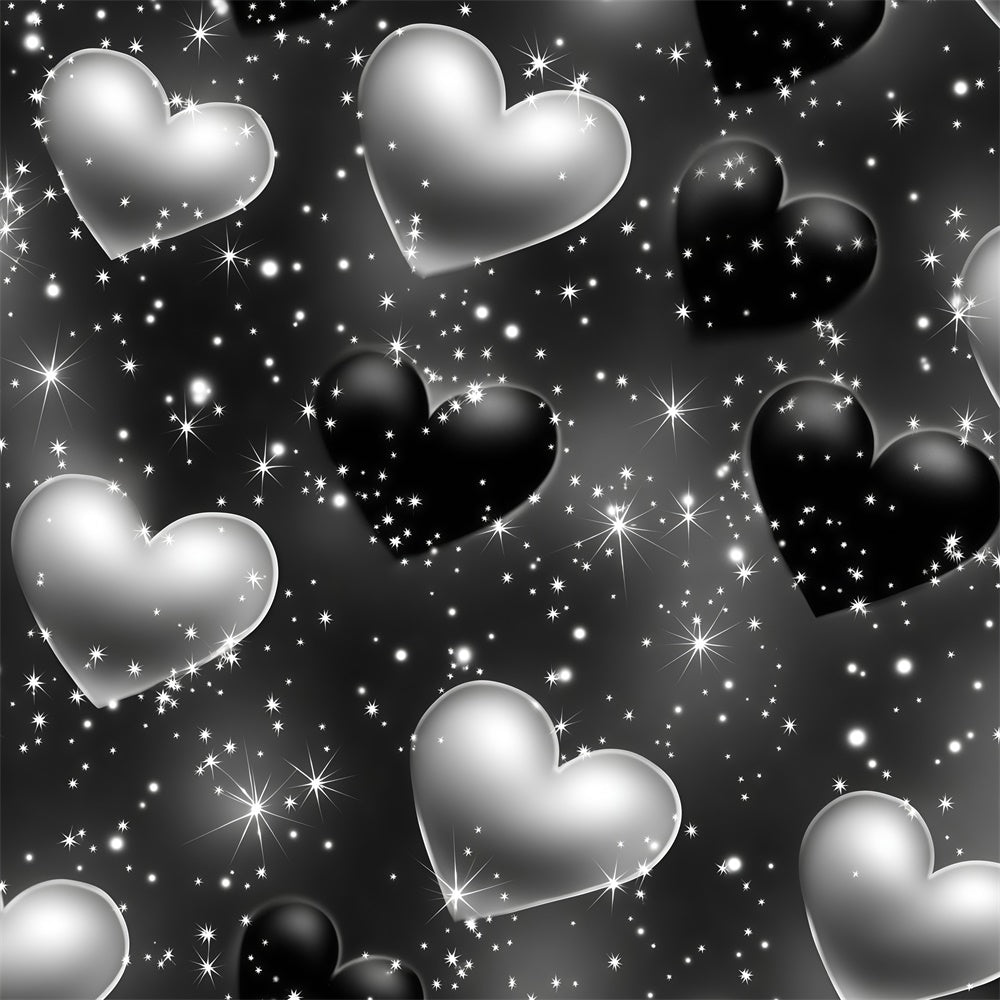 Old School Backdrop Midnight Glow Silver Heart Vintage Backdrop UK GQ4-299