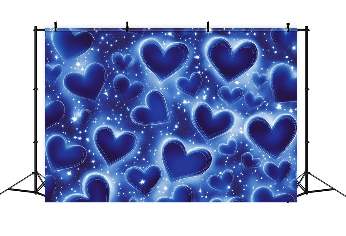 Old School Backdrop Twilight Blue Shining Hearts Vintage Backdrop UK GQ4-301