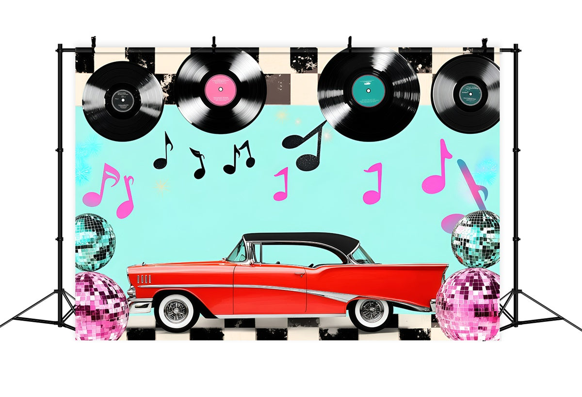 80s Photography Backdrop Retro Vinyl Records Vintage Backdrops UK GQ4-309