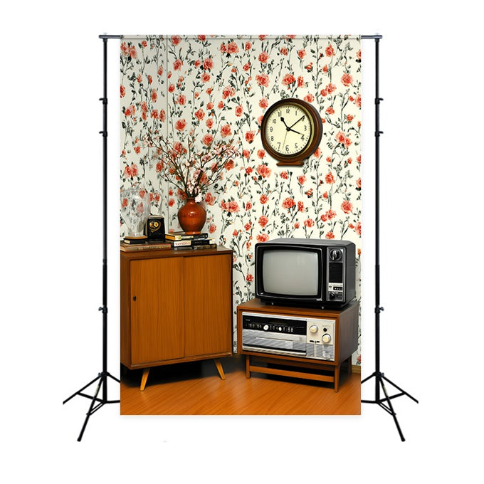 Vintage Backdrops For Photography Nostalgic Room Floral Accent Backdrop UK GQ4-343
