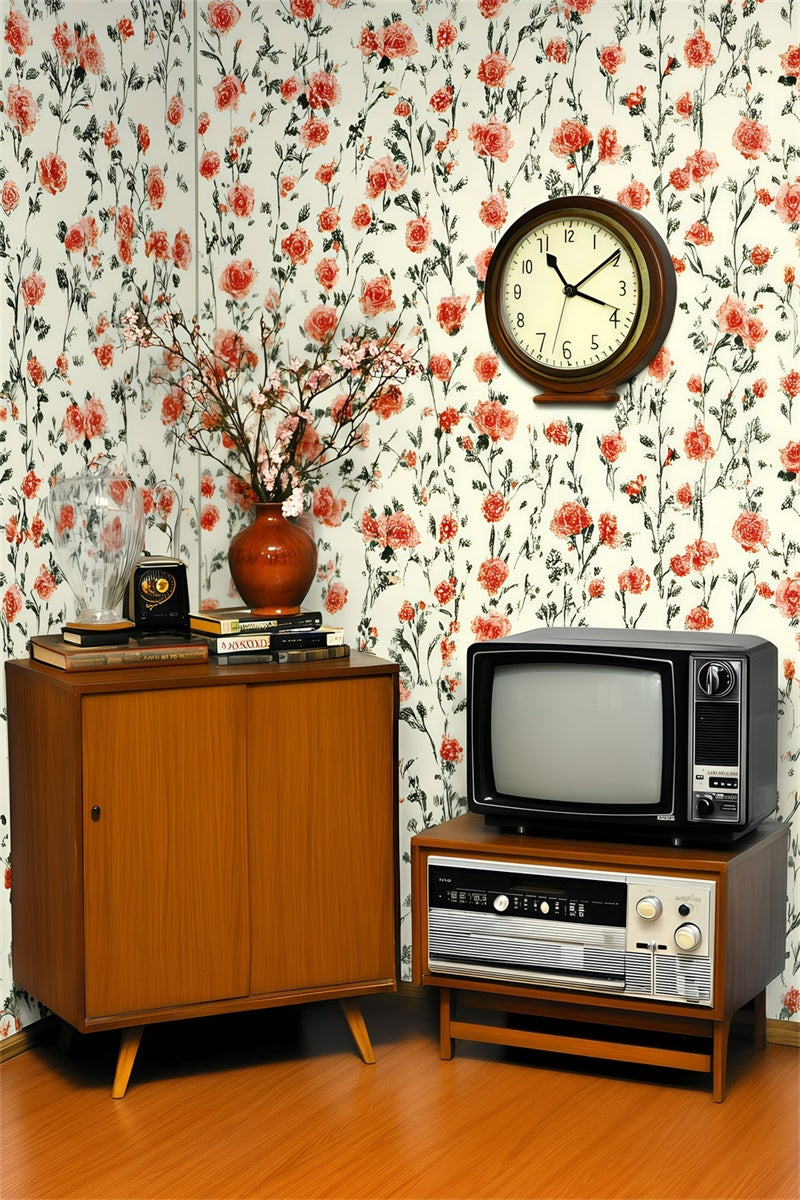 Vintage Backdrops For Photography Nostalgic Room Floral Accent Backdrop UK GQ4-343