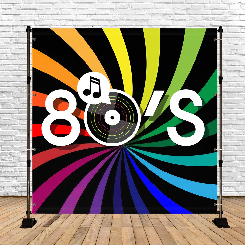80's Photo Backdrop Funky Spin Record Party Backdrop UK GQ4-349