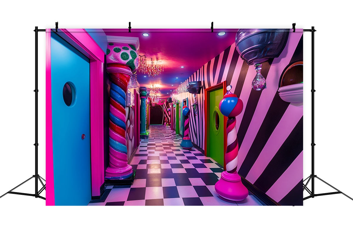 Carnival Backdrops Whimsical Striped Candy World Backdrop UK GQ5-113