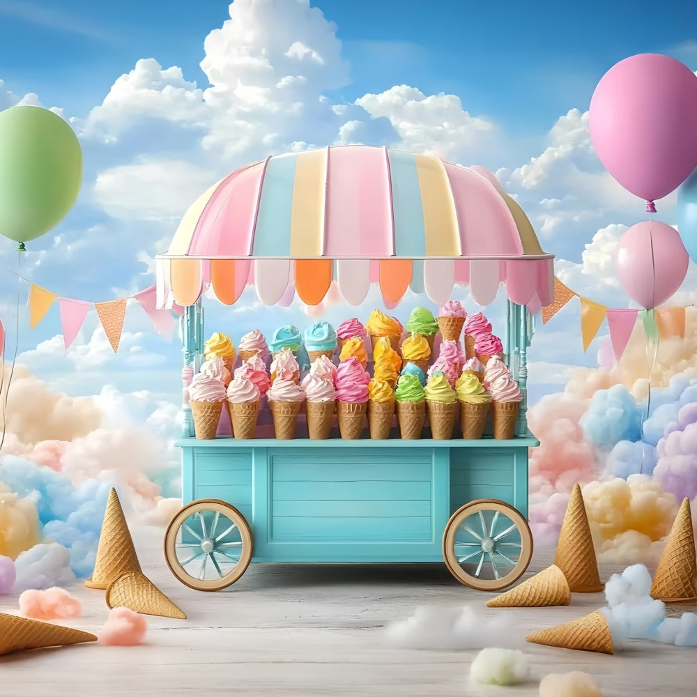Newborn Photography Backdrop Ice Cream Carnival Backdrop UK GQ5-139