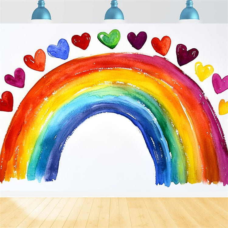 Rainbow Backdrop Rainbow Heart Magic Children Backdrops UK GQ5-143