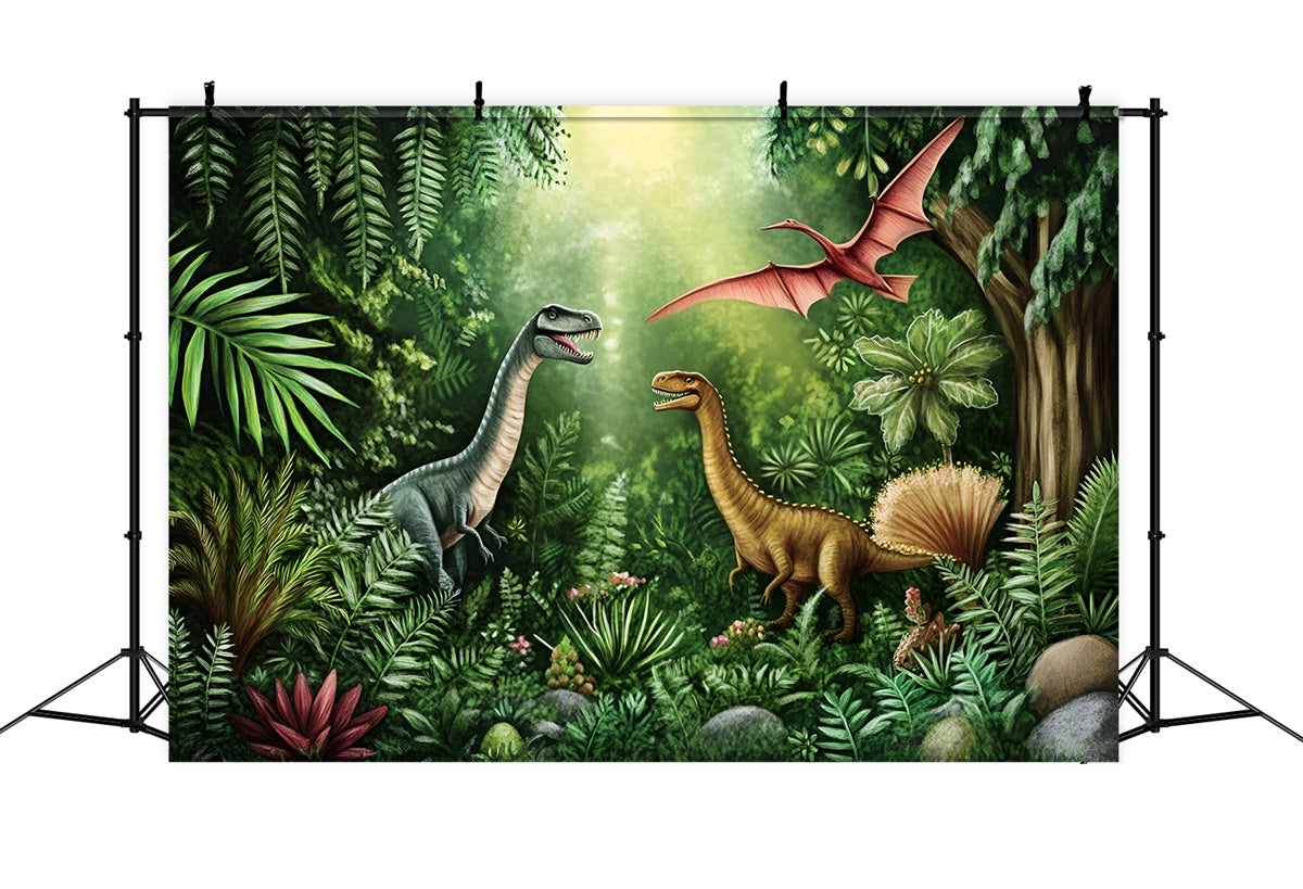 Photography Backdrops For Kids Dino Jungle World Backdrop UK GQ5-146