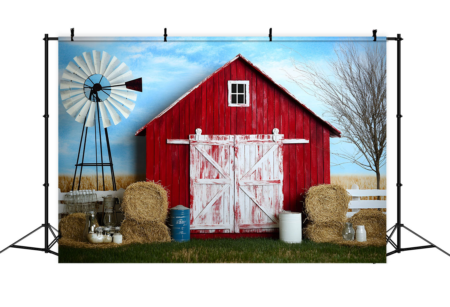 Photography Backdrops For Kids Red Barn Farm Days Backdrop UK GQ5-147