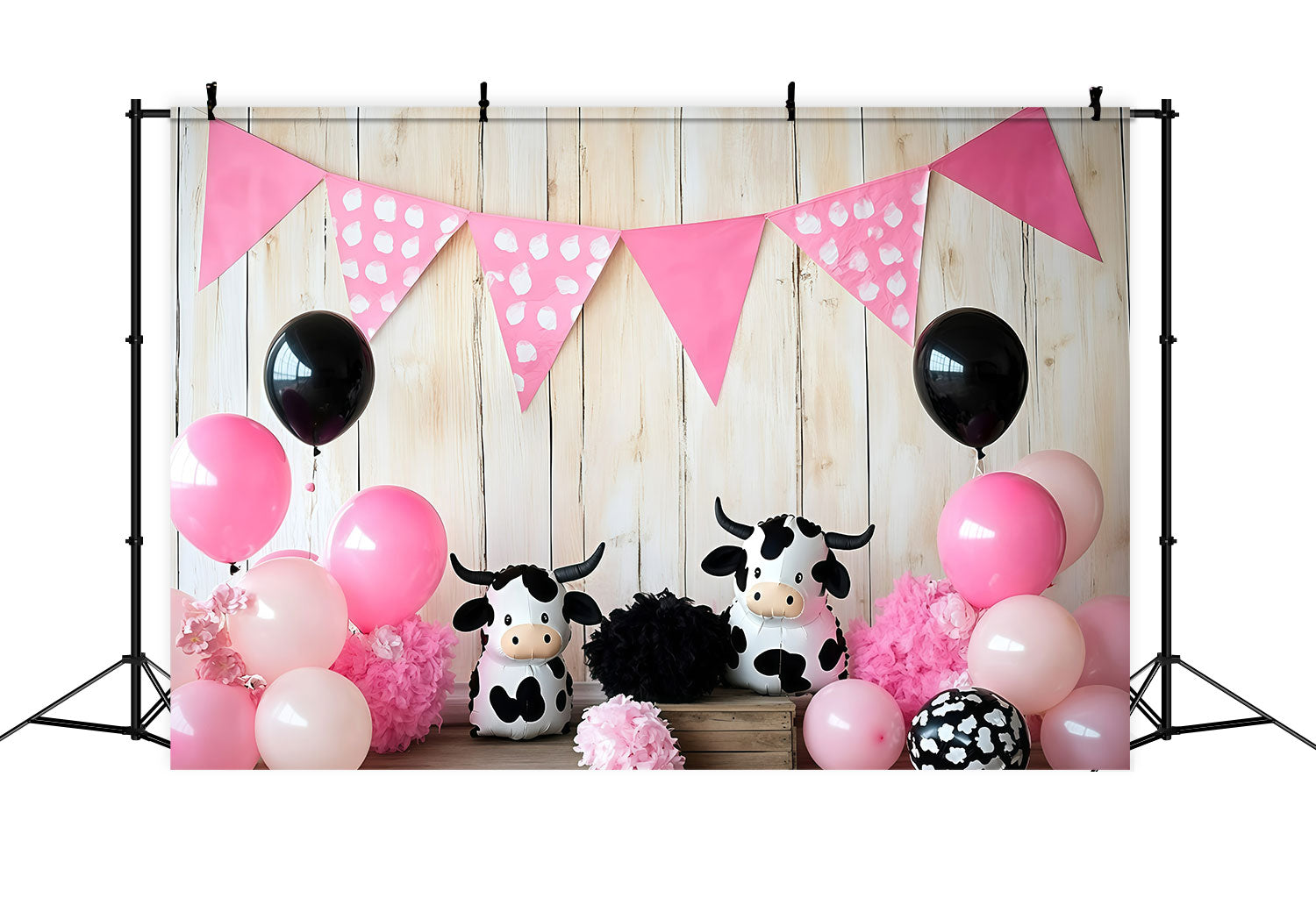 Newborn Photography Backdrops Cute Cow Balloon Backdrop UK GQ5-148