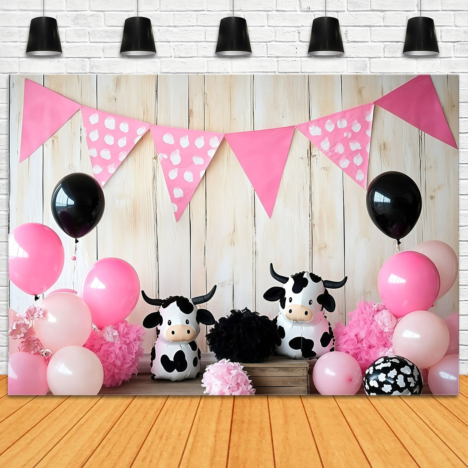 Newborn Photography Backdrops Cute Cow Balloon Backdrop UK GQ5-148
