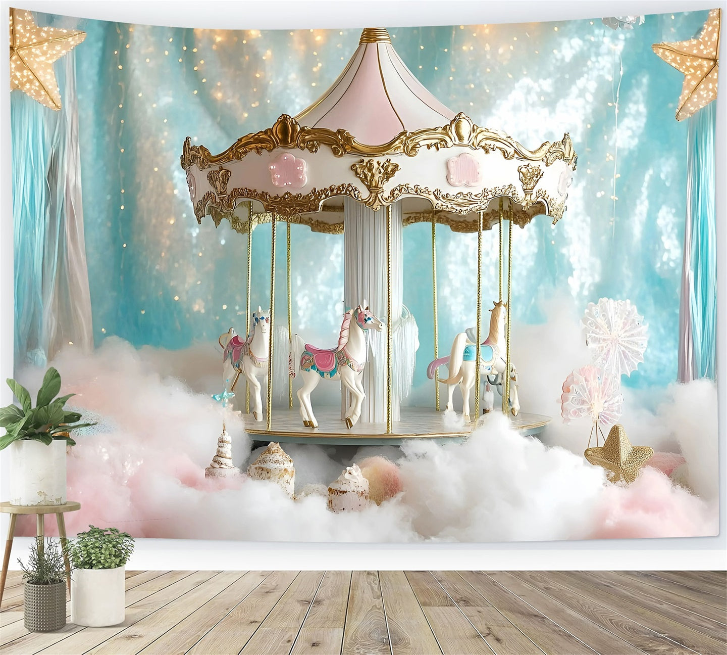 Newborn Backdrops Fairytale Carousel Dreams Backdrop UK GQ5-149
