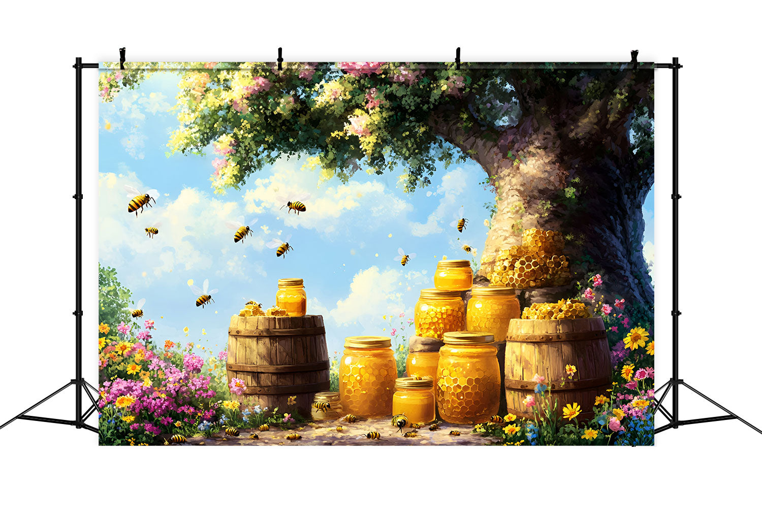 Newborn Photography Backdrop Sunshine Bees Blossoms Backdrop UK GQ5-150
