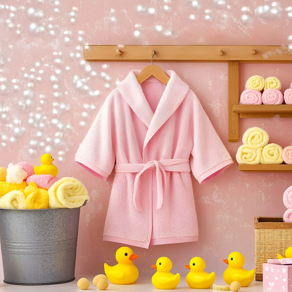 Photography Backdrops For Kids Pink Robe Duckies Backdrop UK GQ5-160