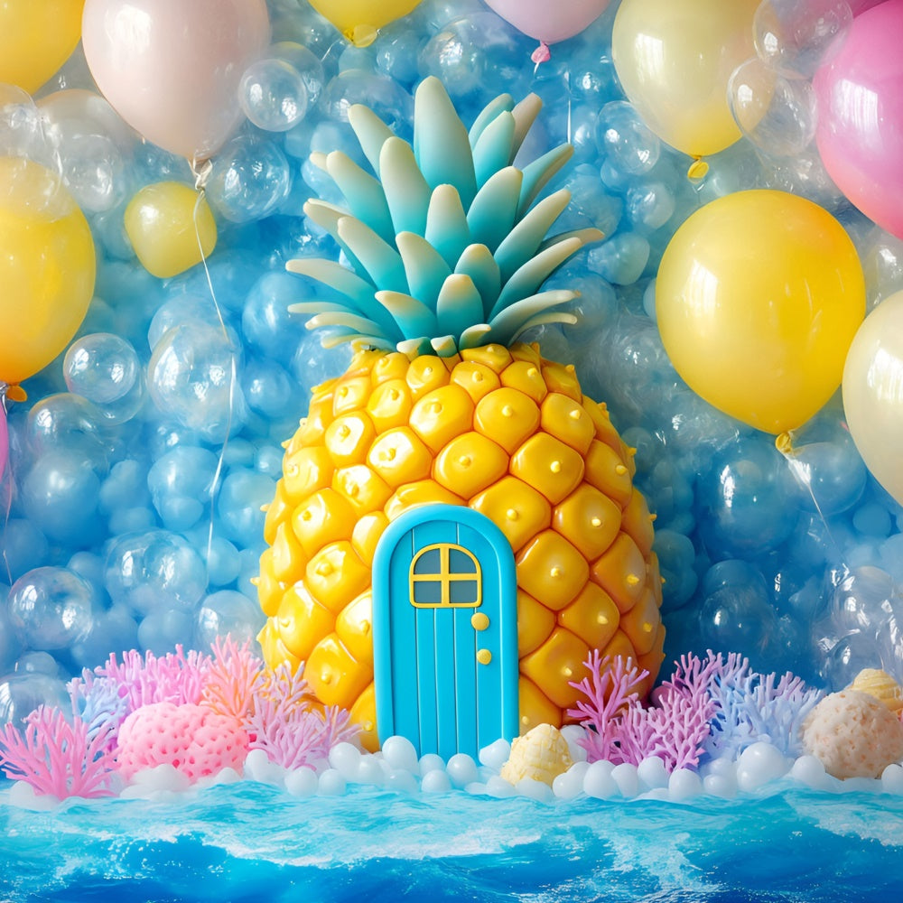Newborn Photo Backdrop Pineapple Party Balloon Backdrop UK GQ5-164