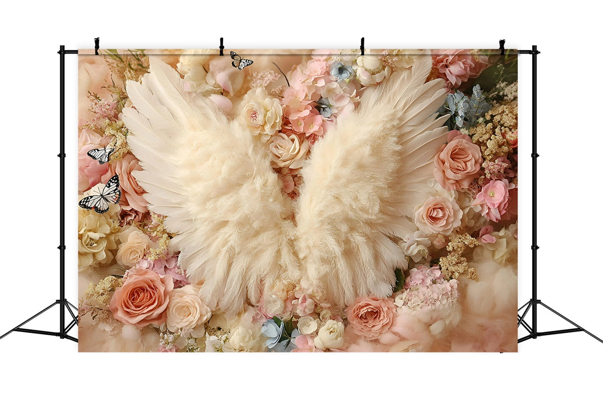 Kids Backdrops Angel Wings Blossom Garden Backdrop UK GQ5-171