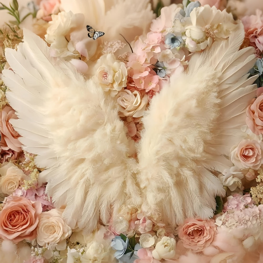 Kids Backdrops Angel Wings Blossom Garden Backdrop UK GQ5-171