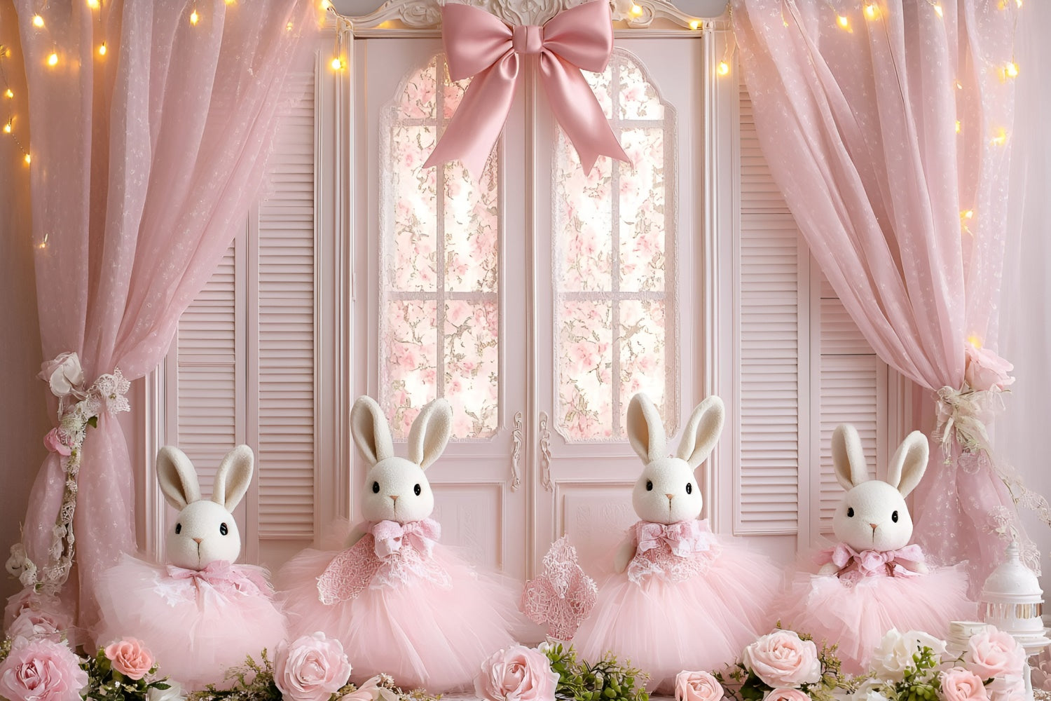 Newborn Photoshoot Backdrop Rosy Rabbit Princess Backdrop UK GQ5-175
