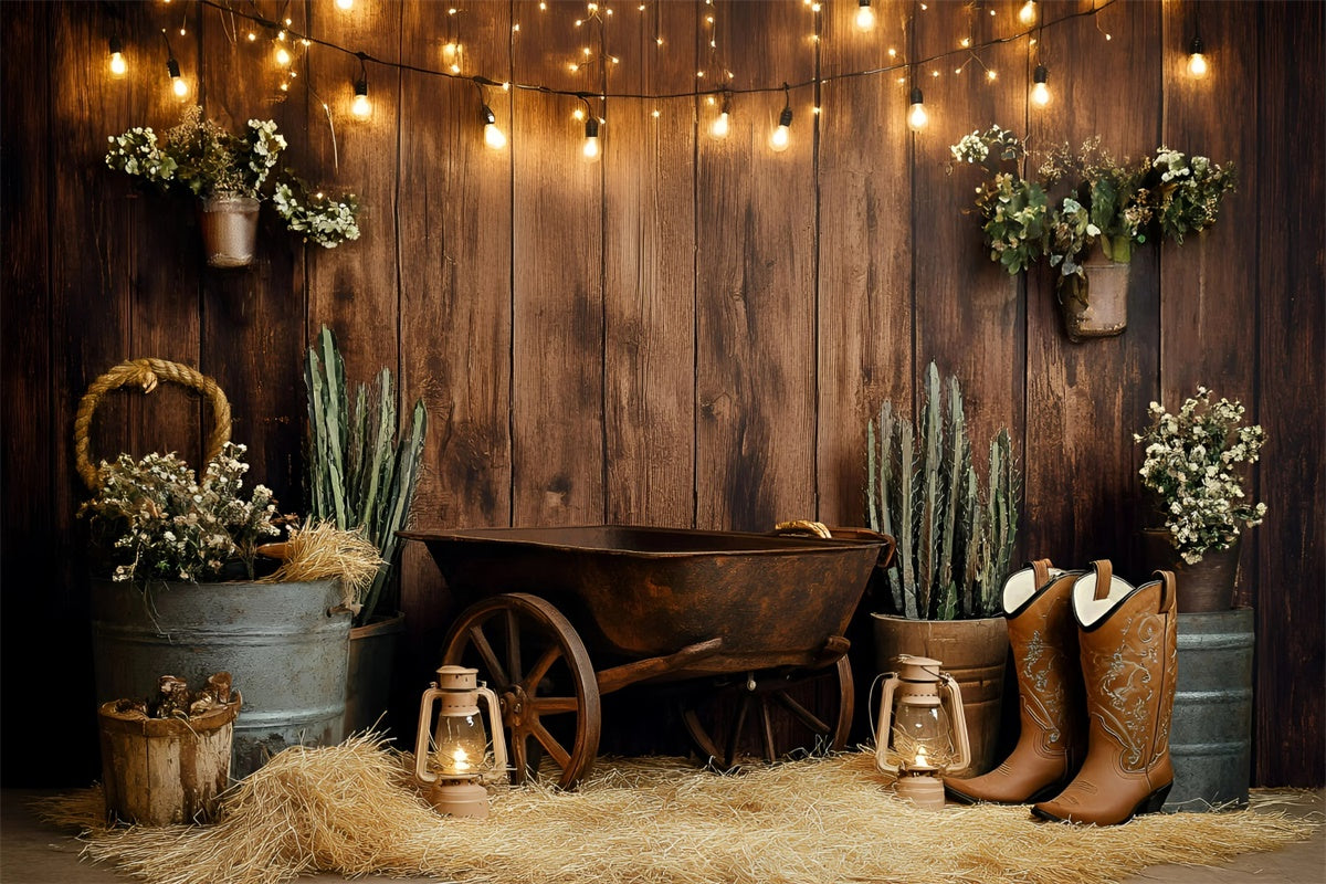 Cowboy Backdrops Cactus Charm Western Children Backdrops UK GQ5-181
