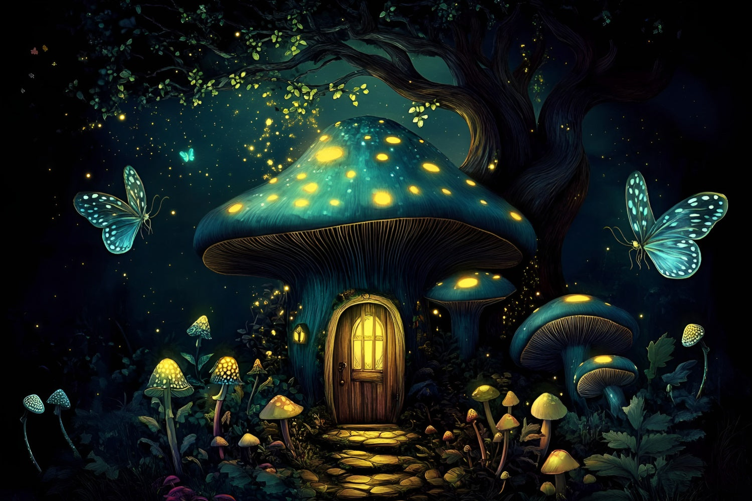 Children Backdrops Enchanted Mushroom Forest Backdrop UK GQ5-187
