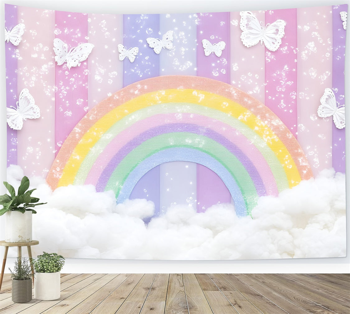 Rainbow Backdrop Fairytale Arch Butterfly Kids Backdrop UK GQ5-194