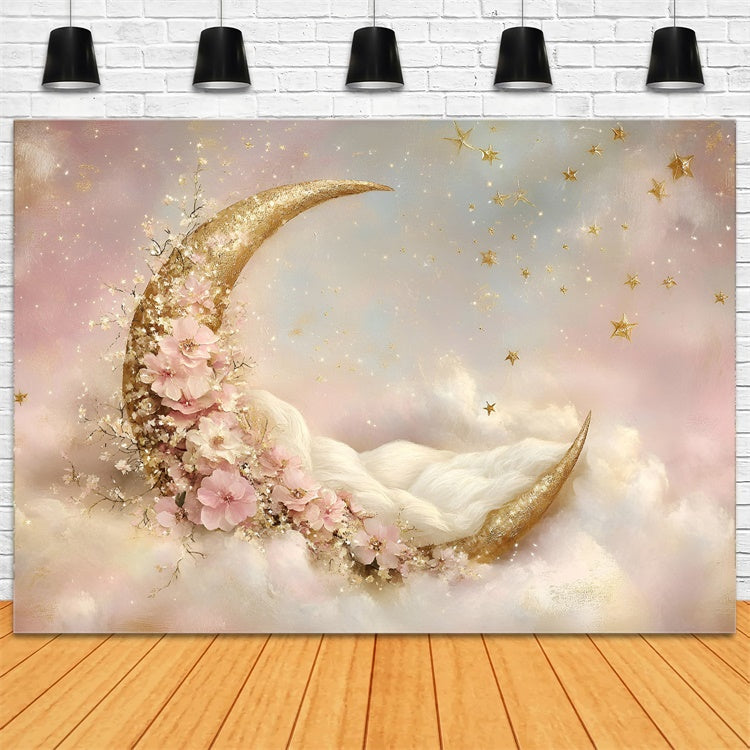 Newborn Photo Backdrop Crescent Blossom Dream Backdrop UK GQ5-198