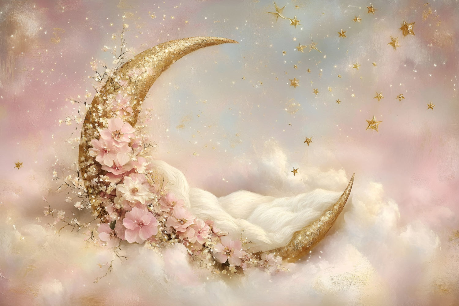 Newborn Photo Backdrop Crescent Blossom Dream Backdrop UK GQ5-198