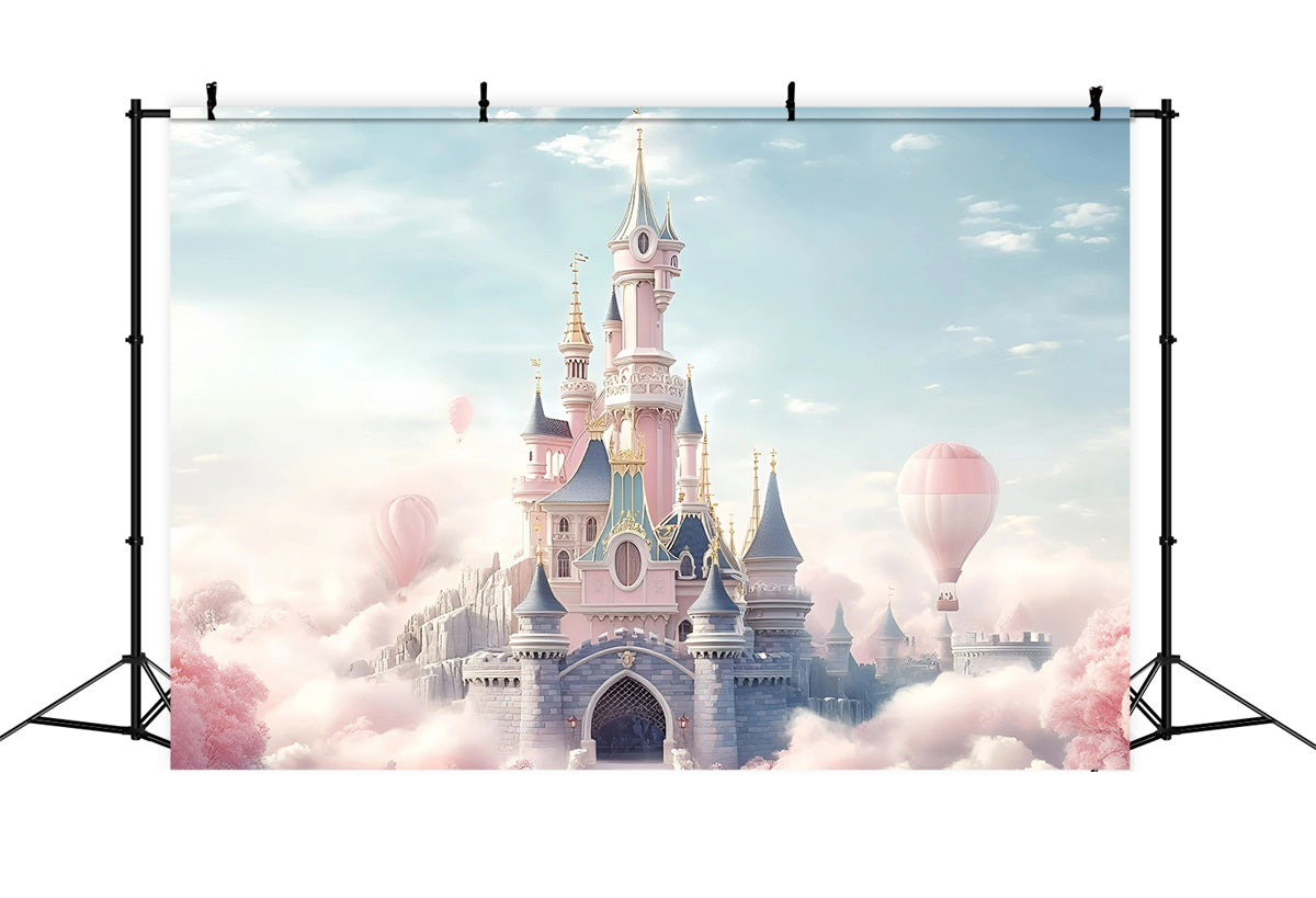 Castle Photo Backdrop Pink Palace Fantasy Kids Backdrop UK GQ5-199