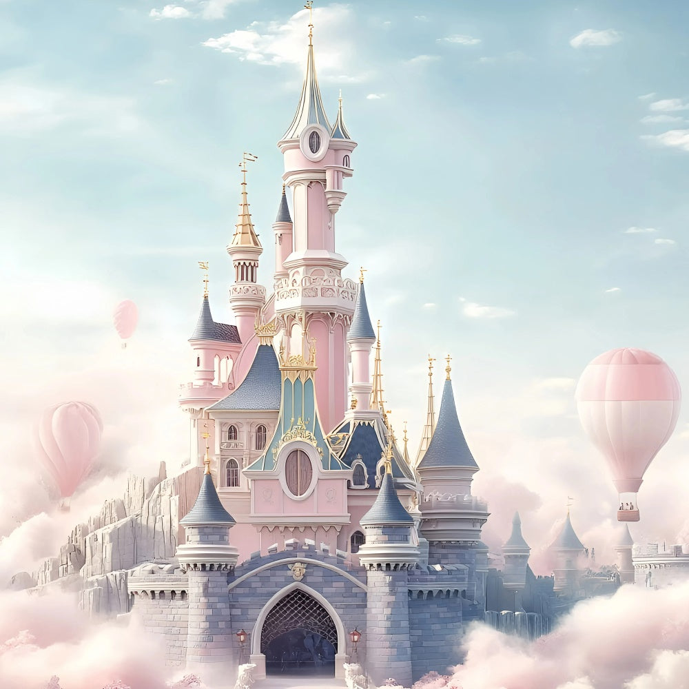 Castle Photo Backdrop Pink Palace Fantasy Kids Backdrop UK GQ5-199