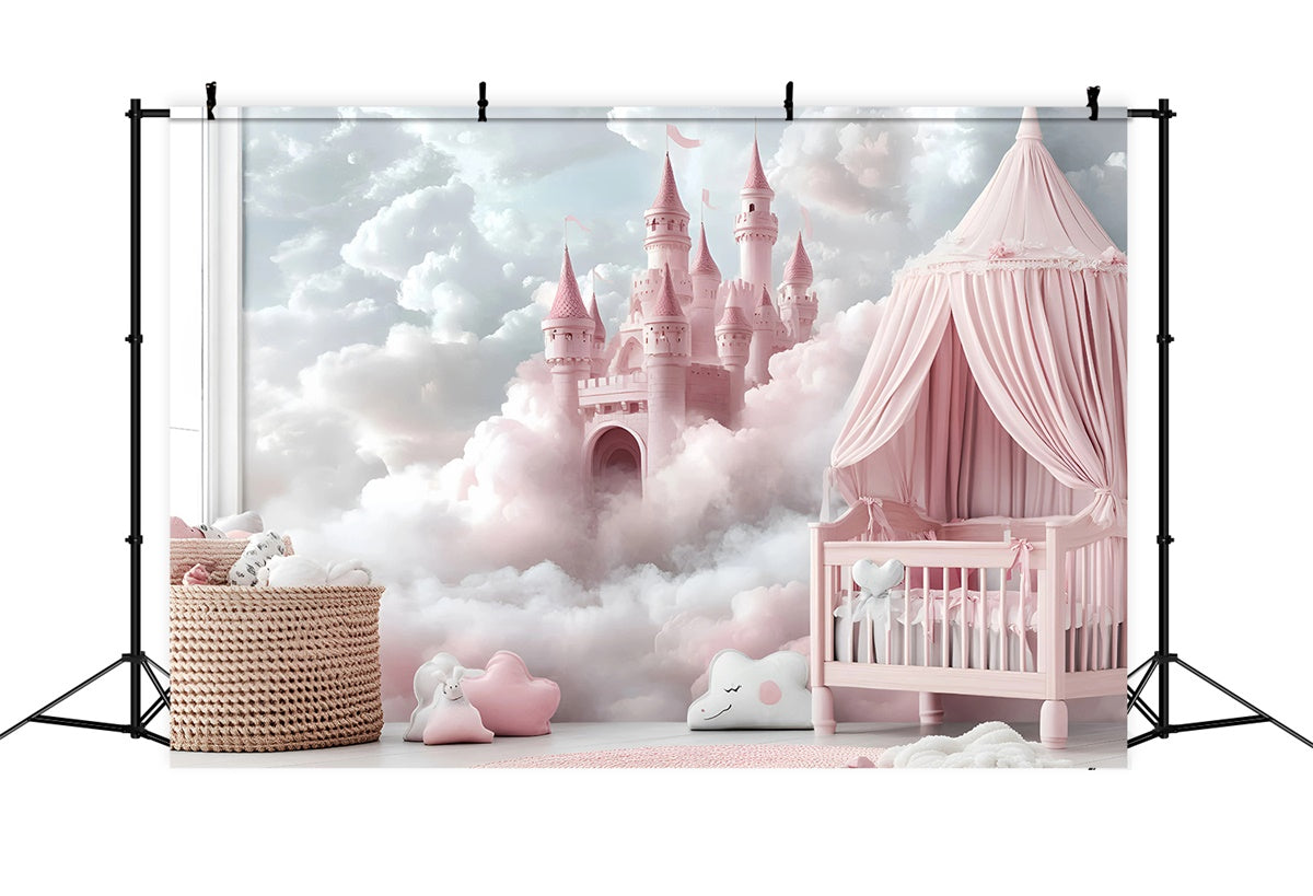 Princess Castle Backdrop Floating Cloud Castle Newborn Backdrop UK GQ5-202